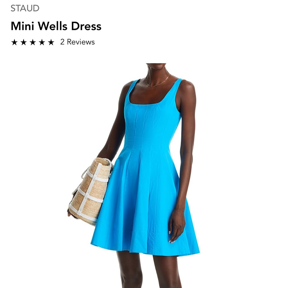 Staud Wells Mini dress in Aquatic Blue worn once